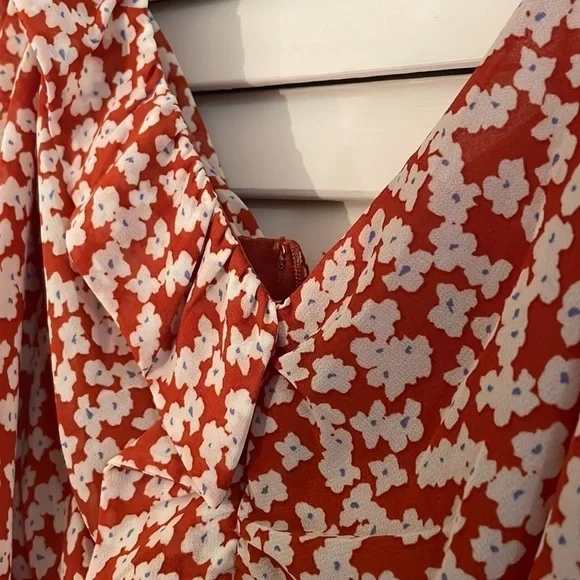 ASTR The Label Floral Ruffle Mini Lined Ruched Front and Back Dress - Picture 5 of 10